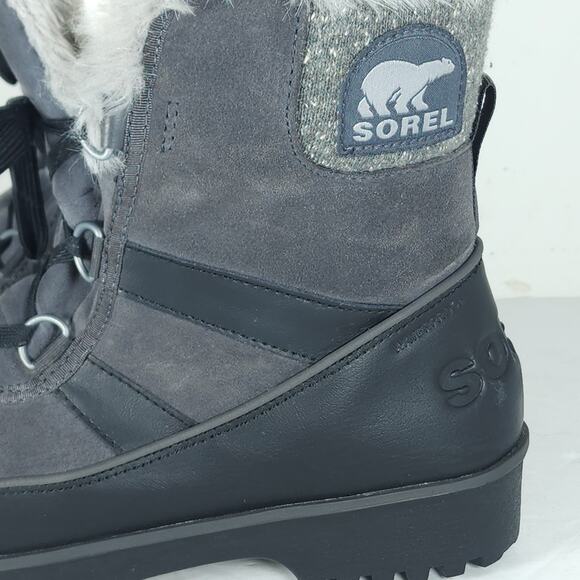 Sorel Women's TIVOLI II US10 Gray Suede Faux Fur Lined Winter Snow Boots - Picture 13 of 16